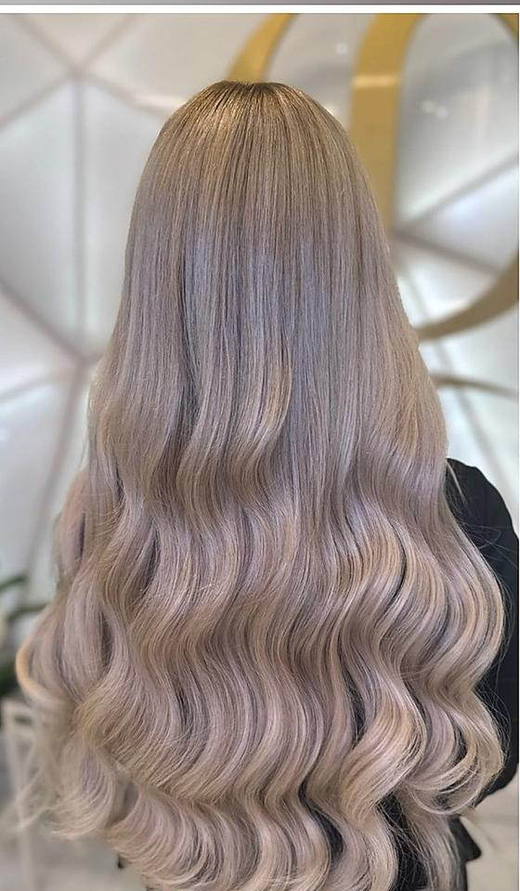 Icy blonde after extensions at PhiStudio Dubai