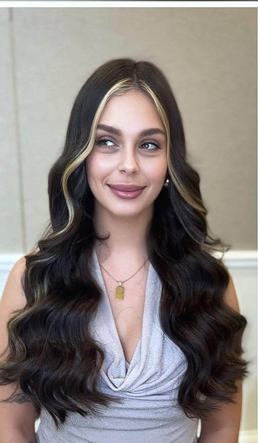 Money piece after extensions at PhiStudio Dubai
